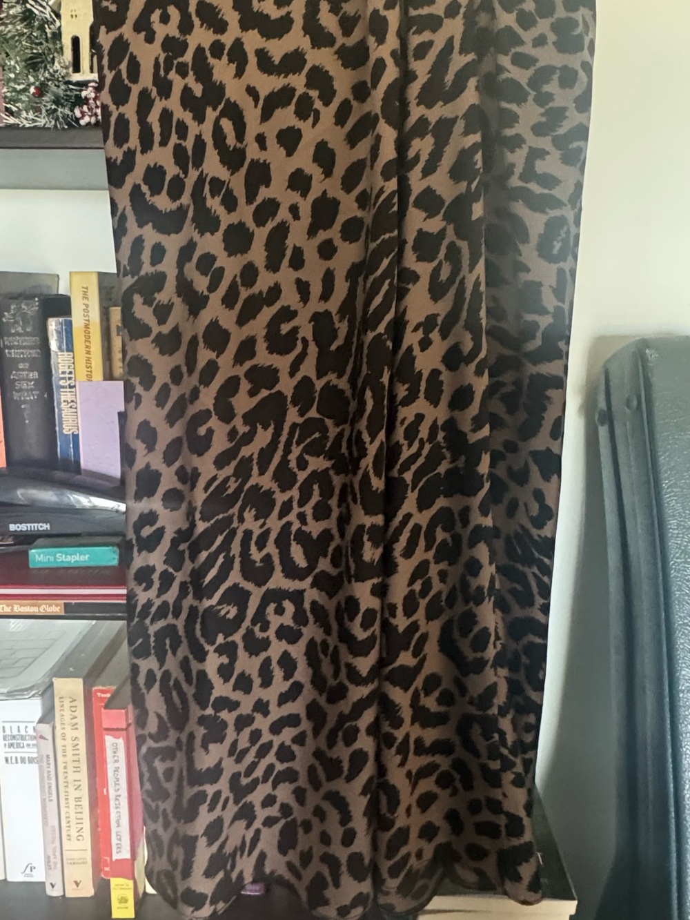 ASOS Brown and Black Leopard Print Midi Skirt